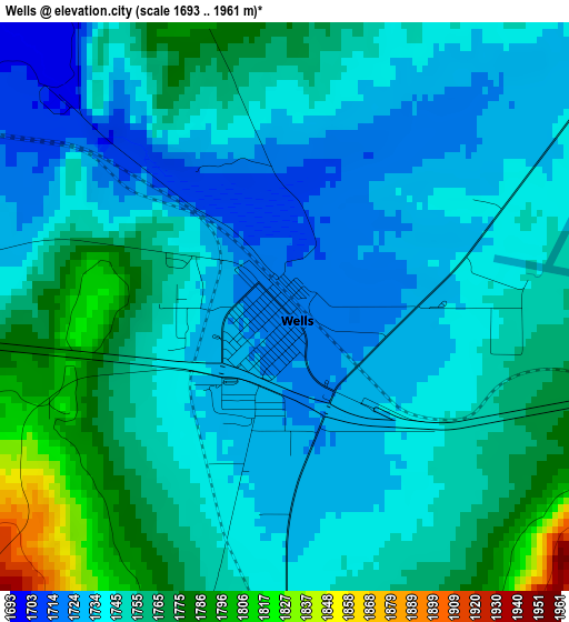 Wells elevation map