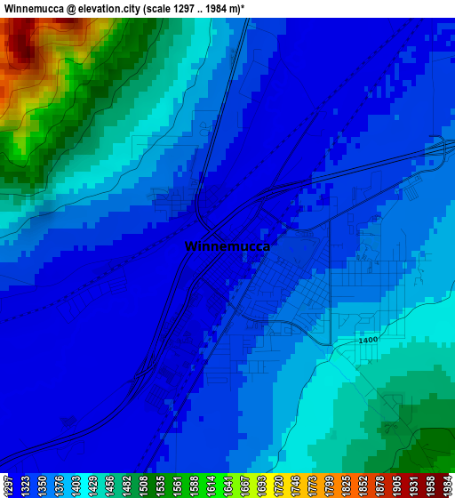 Winnemucca elevation map