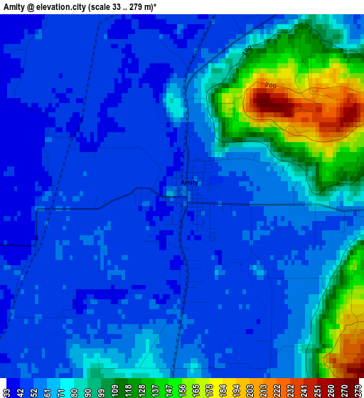 Amity elevation map