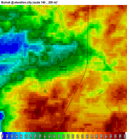 Buinsk elevation map