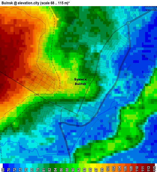 Buinsk elevation map