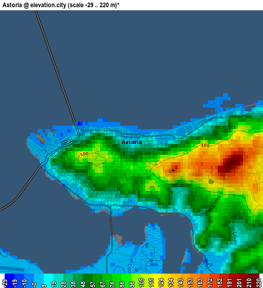 Astoria elevation map