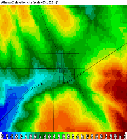 Athena elevation map