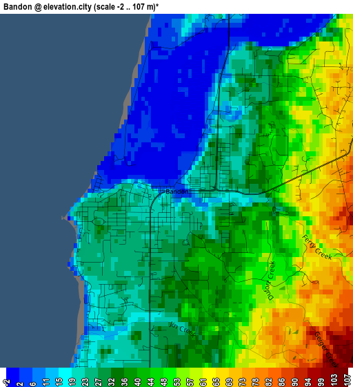 Bandon elevation map