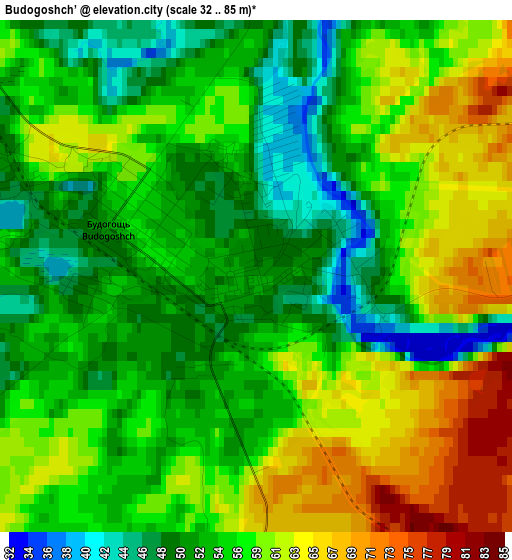 Budogoshch’ elevation map