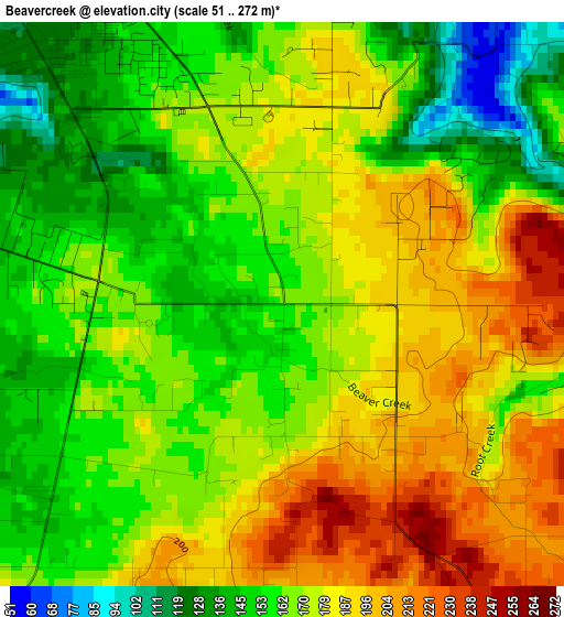 Beavercreek elevation map