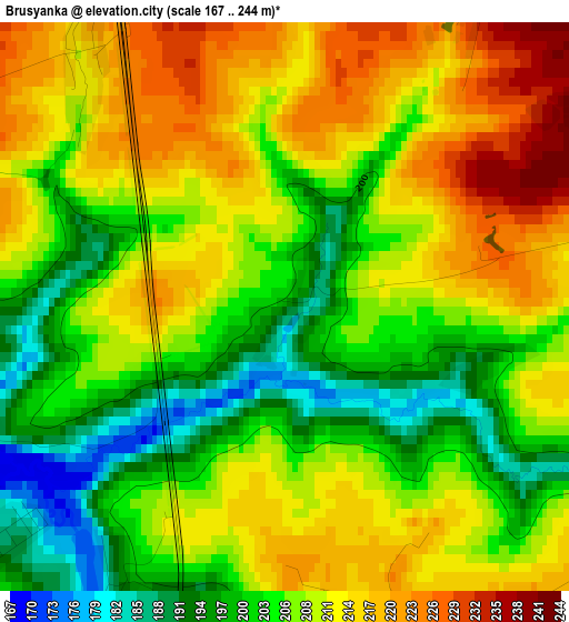 Brusyanka elevation map