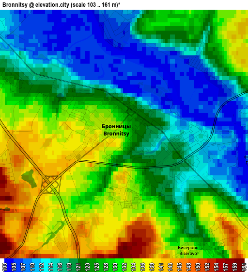 Bronnitsy elevation map