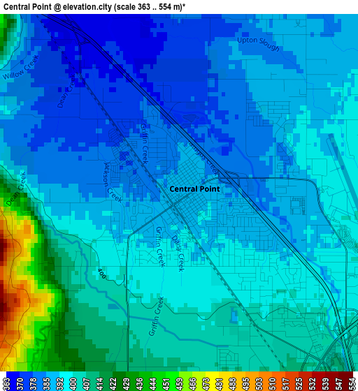 Central Point elevation map