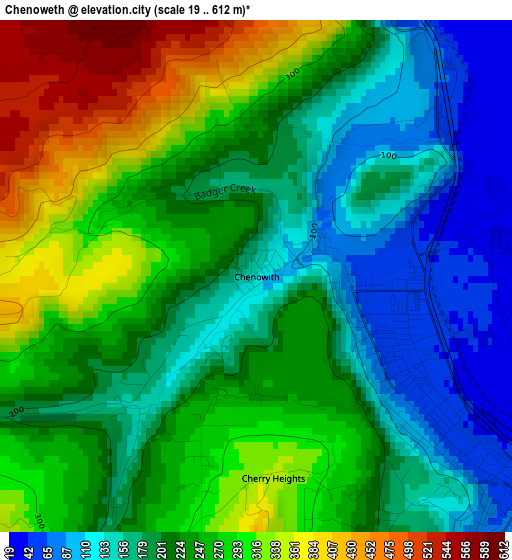 Chenoweth elevation map