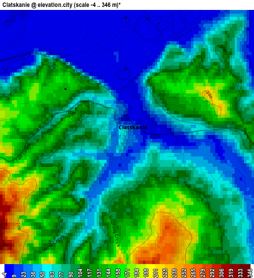 Clatskanie elevation map