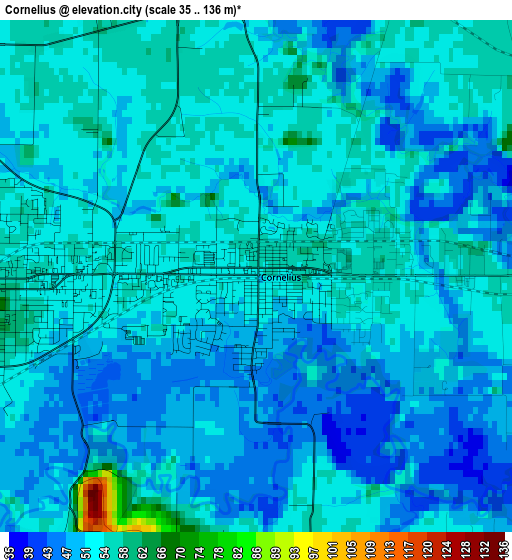 Cornelius elevation map