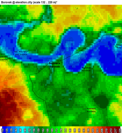 Borovsk elevation map