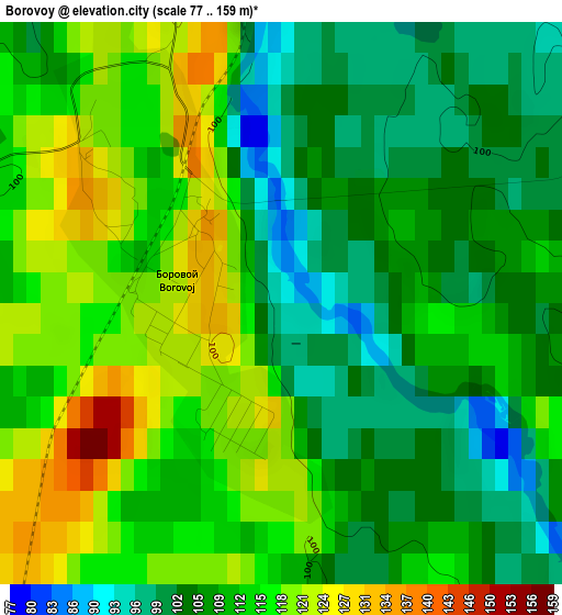 Borovoy elevation map