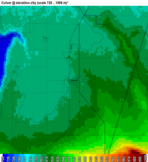 Culver elevation map