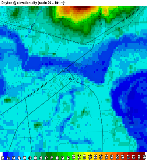 Dayton elevation map