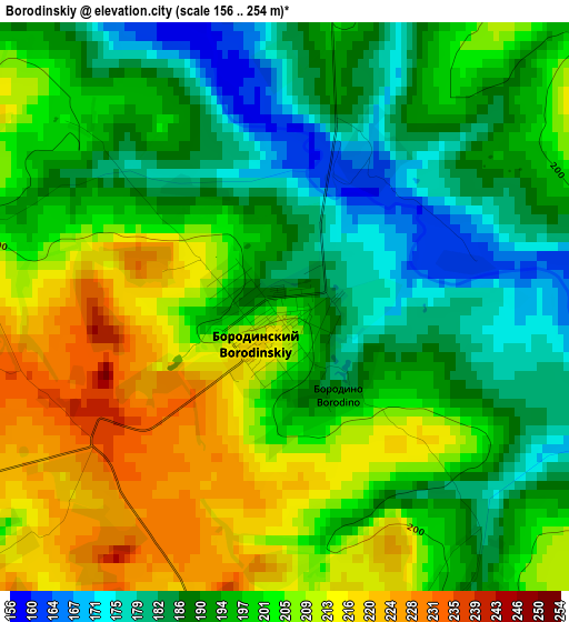 Borodinskiy elevation map