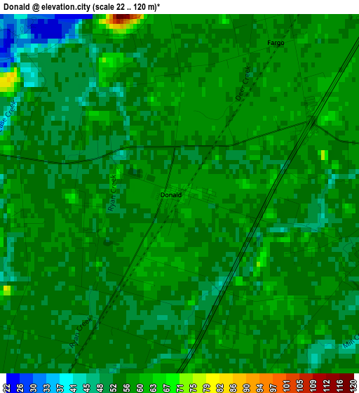 Donald elevation map