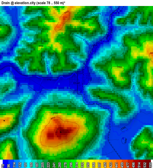 Drain elevation map