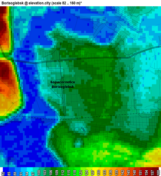 Borisoglebsk elevation map