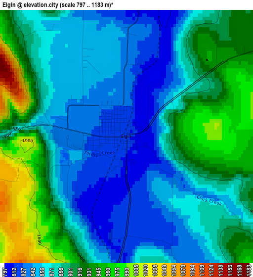 Elgin elevation map