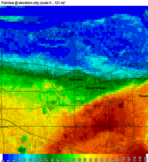 Fairview elevation map