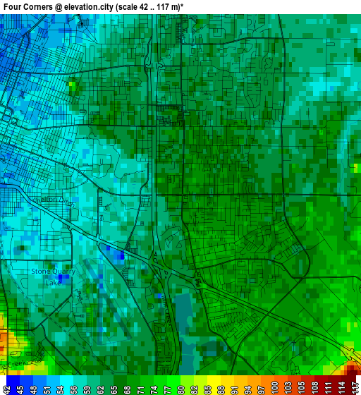 Four Corners elevation map