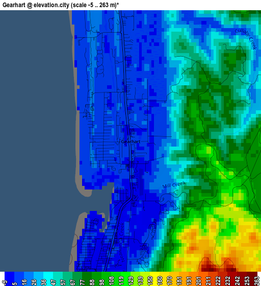 Gearhart elevation map