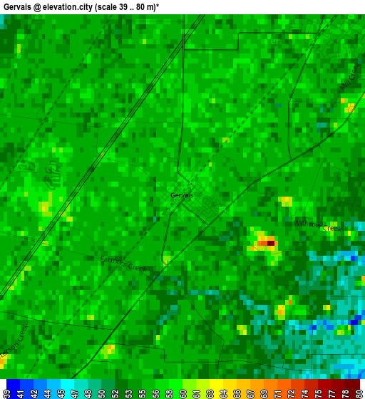 Gervais elevation map