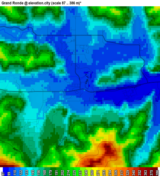 Grand Ronde elevation map