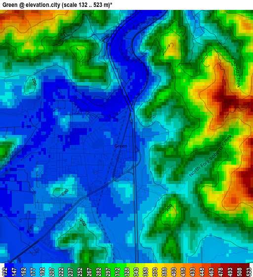 Green elevation map