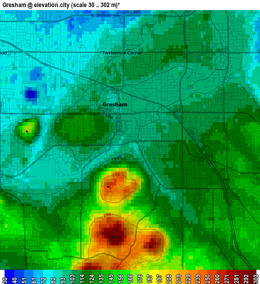 Gresham elevation map