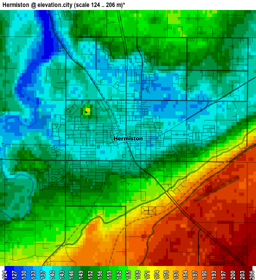 Hermiston elevation map