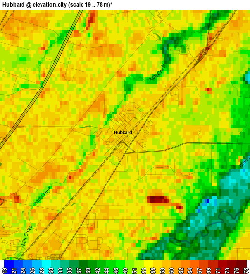 Hubbard elevation map