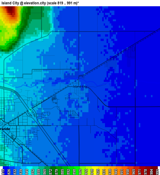 Island City elevation map