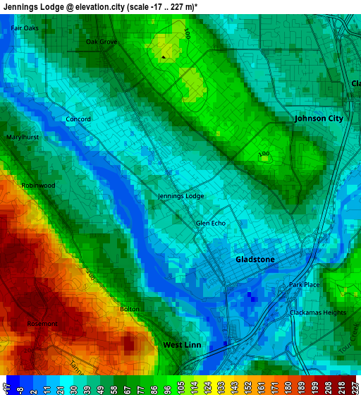 Jennings Lodge elevation map