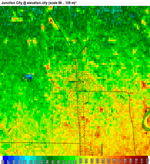 Junction City elevation map