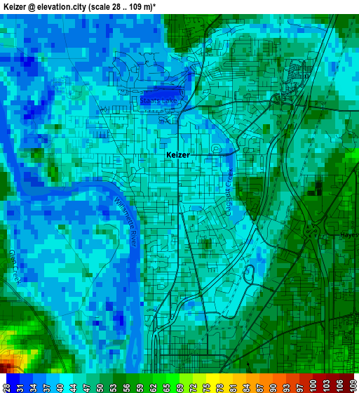 Keizer elevation map