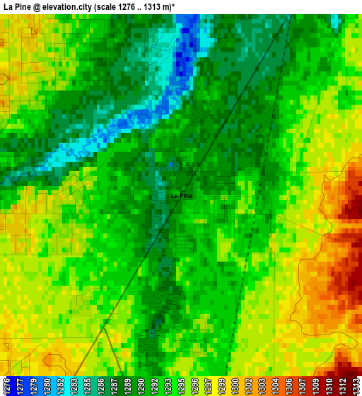 La Pine elevation map