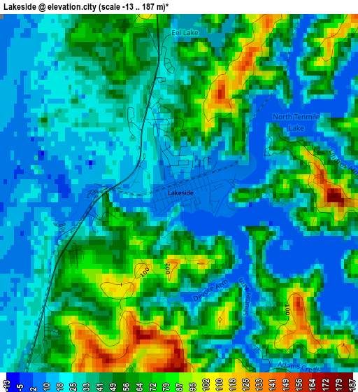 Lakeside elevation map