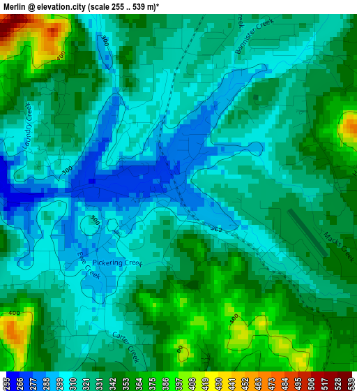 Merlin elevation map