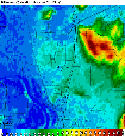 Millersburg elevation map