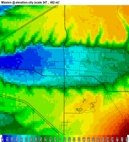 Mission elevation map