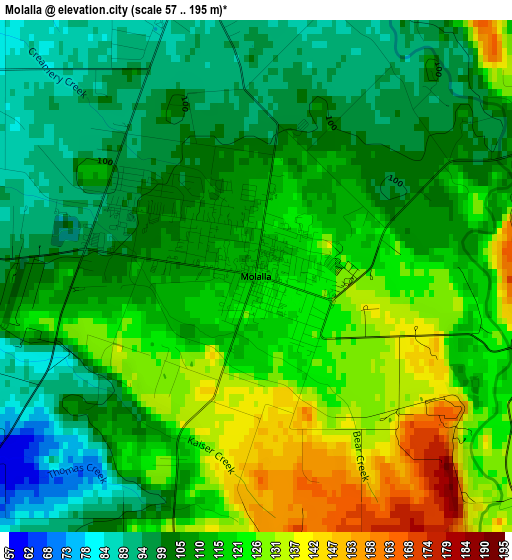 Molalla elevation map