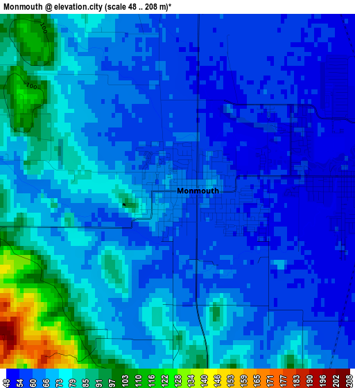 Monmouth elevation map