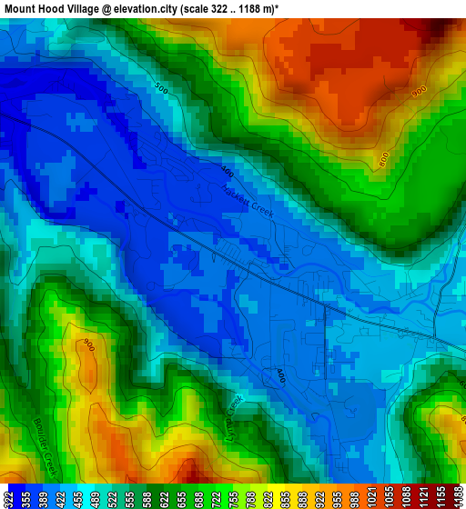 Mount Hood Village elevation map