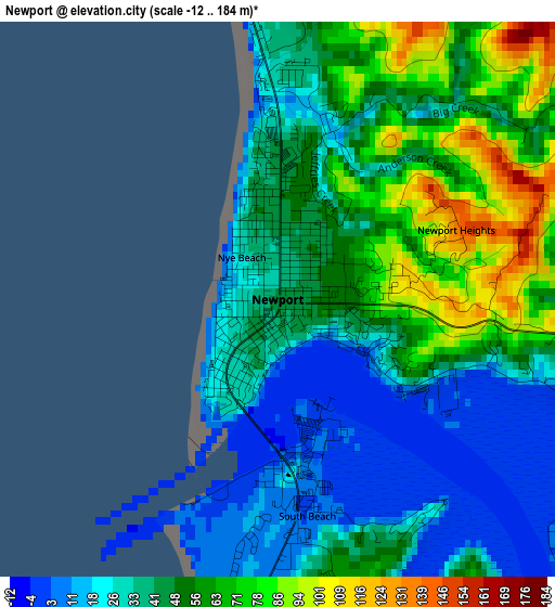 Newport elevation map