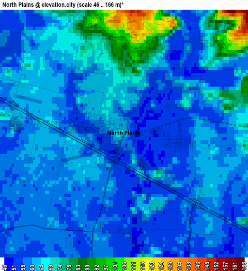 North Plains elevation map