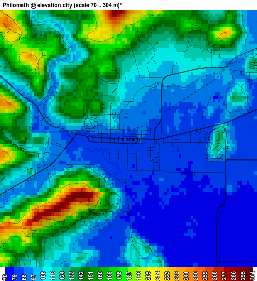 Philomath elevation map