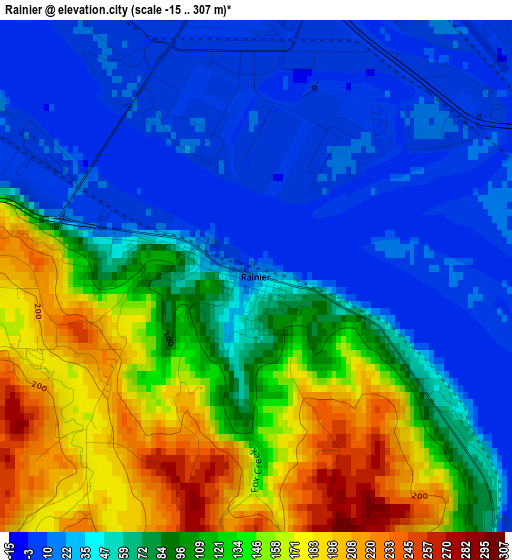 Rainier elevation map